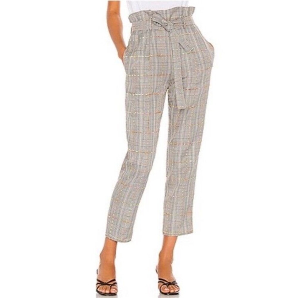 Amanda Uprichard Tessi Pant Cropped, Paperbag, Pleated Waist Belted- Size‎ XS